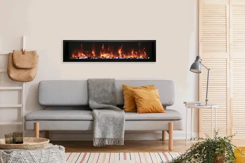 Miniatura 6 de Remii WM - Chimenea eléctrica extra delgada de 55 pulgadas, calentador de chimenea eléctrico delgado montado en la pared con control remoto