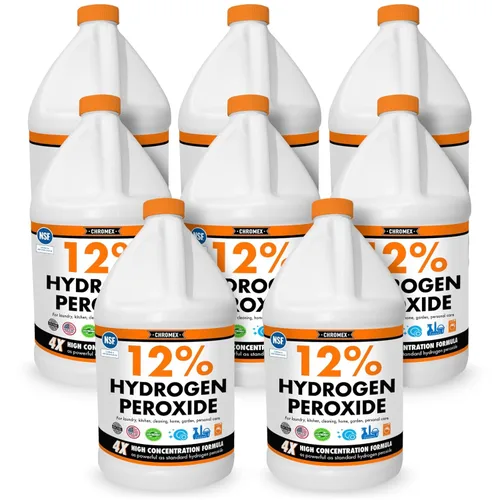 Peróxido de hidrógeno 12% grado alimenticio, solución concentrada de potencia 4X, usos versátiles que incluyen cuidado tópico, hogar, cocina,