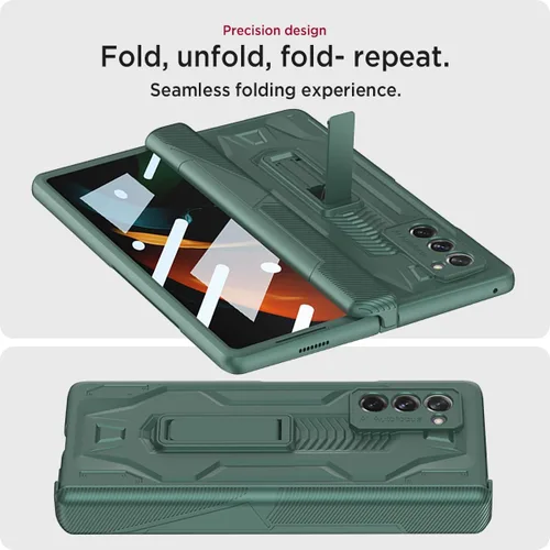 Miniatura 7 de Miimall Funda para Galaxy Z Fold 2 con protección de bisagra, protector de pantalla de alta transparencia, protector de bisagra magnético, soporte
