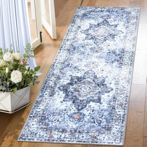 Miniatura 20 de COMSLE Alfombra bohemia de 2 x 3 pies, lavable a máquina, para entrada, lana sintética, alfombra pequeña, envejecida, antideslizante