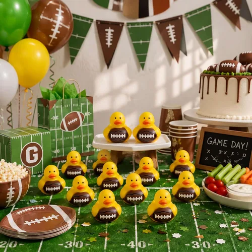 Miniatura 3 de Deekin Patos de goma de 2 pulgadas, recuerdos de fiesta deportiva a granel para eventos de equipo, suministros de fiesta de cumpleaños, regalo