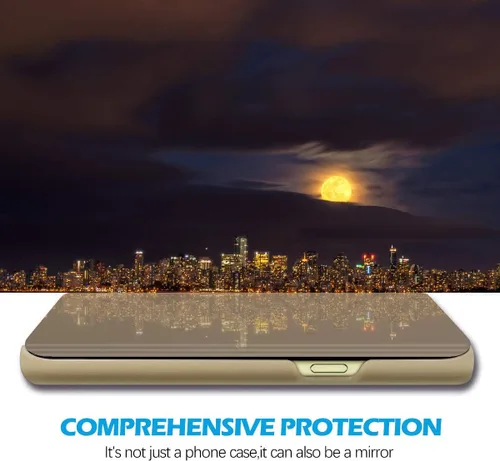 Miniatura 2 de Funda compatible con Samsung Galaxy Note 20 Ultra, funda de piel transparente con espejo S-View, a prueba de golpes, con función atril