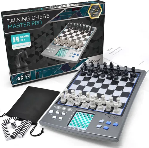 Miniatura 7 de iCore Juego de ajedrez electrónico, tablero de ajedrez para computadora parlante, 100 ejercicios preestablecidos, 5 niveles, 40 famosos
