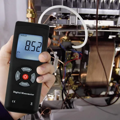 Miniatura 2 de Manómetro, medidor de presión de aire profesional, manómetro digital, medidor de presión de gas, 11 unidades con luz de fondo, adecuado para presión