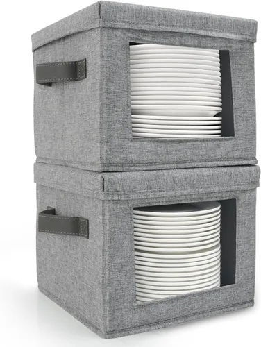 Miniatura 25 de HOMELUX THEORY 8 piezas de contenedores de almacenamiento de porcelana de carcasa dura, almacenamiento de tazas, copas de vino, utensilios