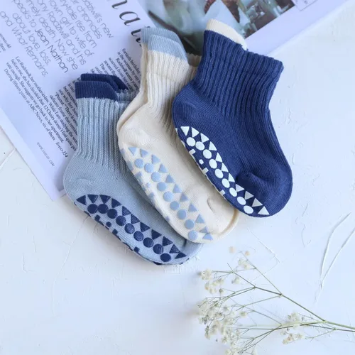 Miniatura 7 de XuoAz 6 pares de calcetines antideslizantes de algodón con agarre para niños y niñas pequeños