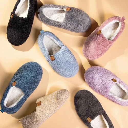 Miniatura 6 de EverFoams Pantuflas suaves y rizadas para mujer, de espuma viscoelástica, ligeras, cómodas, con forro polar