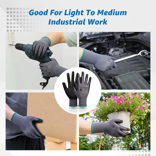 Miniatura 6 de Guantes de trabajo de seguridad MANUSAGE para hombres y mujeres, guantes de trabajo de nitrilo de microespuma XLarge, guantes de trabajo delgados