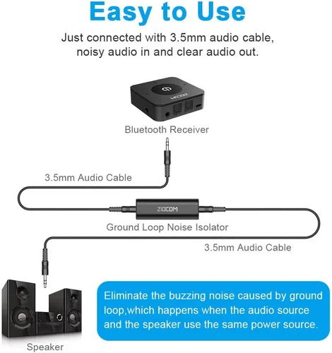 Miniatura 3 de ZIOCOM Aislador de ruido de bucle de tierra, filtro de ruido, elimina el ruido de zumbidos para tu sistema de audio de automóvil/estéreo doméstico