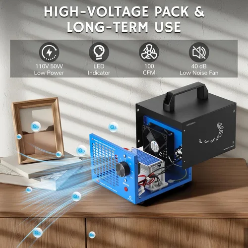 Miniatura 5 de Airthereal MA5K - Generador de ozono para el hogar, eliminador de olores ionizador de aire de ozono con temporizador de 120 minutos, diseño ligero