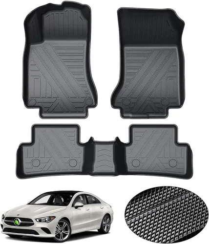 KUST Alfombrillas de Piso a Medida para Mercedes Benz CLA 2014-2019/GLA 2015-2020 Forros de Piso para Todo Clima 1ra y 2da Fila Forros de Alfombra