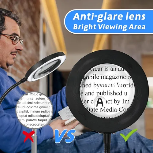 Miniatura 7 de Lupa de 10X con luz de tres colores de temperatura LED de altura ajustable luces de piso adecuadas para leer, artesanías y comerciantes de joyas