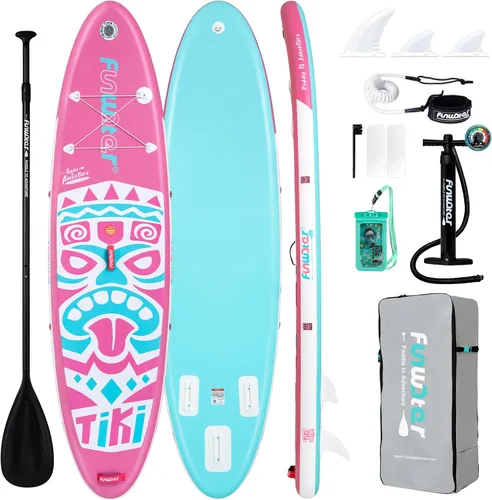 Miniatura 15 de FunWater 8'/10'/10'6"/11'6" Inflatable Stand Up Paddle Board with Premium SUP Paddleboard Accessories, Wide Stable Anti-Slip EVA Deck,Paddle Boards