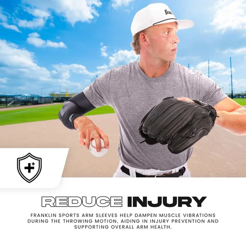 Miniatura 6 de Franklin Sports Mangas de compresión para brazo de béisbol y softbol para hombres y mujeres, varios tamaños