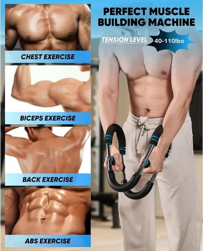 Miniatura 3 de Entrenador de Brazo Twister, Equipo de Entrenamiento de Pecho Ajustable de 40-100 lb, Entrenador de Brazo Power Twist, Fortalecedor de Antebrazo