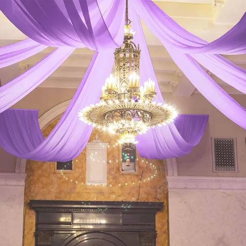Miniatura 9 de FOTSHARER Cortinas de techo azul bebé para boda, 2 paneles de 5 x 20 pies, gasa para arco de boda, cortinas de techo para telón de fondo, decoración