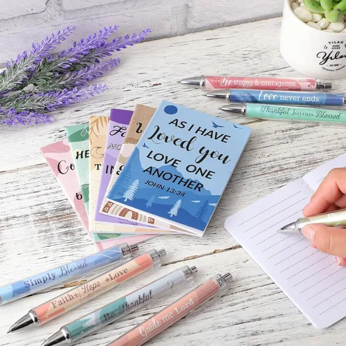 Miniatura 4 de Colarr 24 juegos de regalos cristianos a granel para mujeres, bolígrafos con versículos bíblicos de Navidad, cuadernos, bolígrafos religiosos