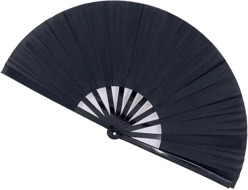 Miniatura 11 de Abanicos Plegables Grandes Rave Abanicos de Mano que Aplauden Abanicos que Hacen Ruido para Baile en Línea, Grandes Abanicos Plegables que Hacen Azul
