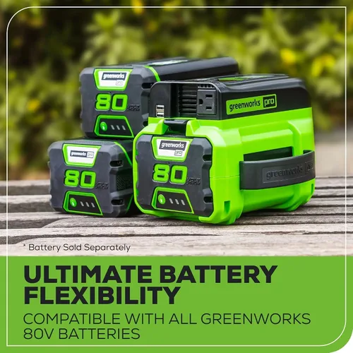 Miniatura 5 de Greenworks Inversor de corriente Pro de 80 V (300 vatios), 120 V CA, para cargar dispositivos electrónicos pequeños, teléfonos inteligentes