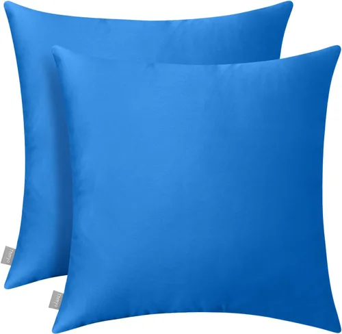 Miniatura 33 de Thmyo - Paquete de 2 fundas de almohada de algodón sólido decorativas cuadradas, fundas de almohada DIY, fundas de almohada en blanco