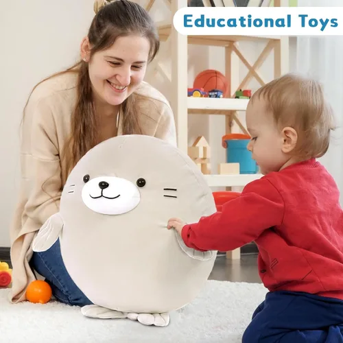 Miniatura 4 de MaoGoLan 5 piezas de peluche de foca gorda con 4 bebés en el interior - Almohada gigante de animal de peluche de foca ultrasuave de 20 pulgadas