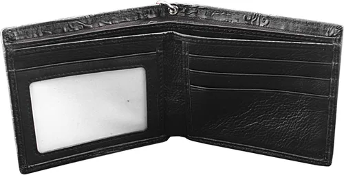 Miniatura 4 de Cartera de cuero gris plateado con cadena para hombre, diseño de dragón vintage, plateado, Vintage