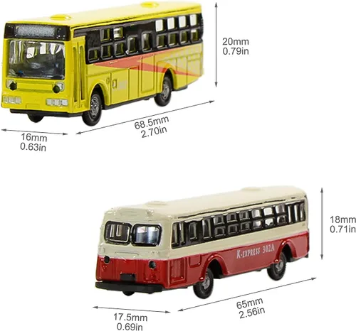 Miniatura 4 de EBS15002 4pcs 1:150 Modelo Iluminado Autobús de Coches con 12V Luces LED para Diseño de Edificio Fundido a Presión Nuevo