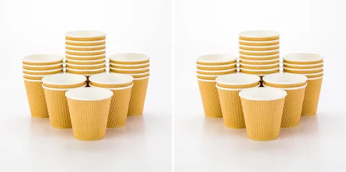 Miniatura 47 de Tazas para café de papel aislado, pared ondulada, kraft, 12 onzas - Caja de 25 unidades - tapas a juego: RWA0360B, RWA0360W, RWA0328LG, RWA0328GR