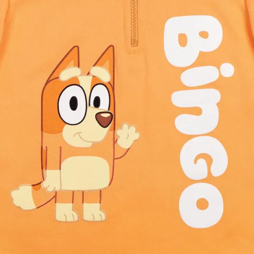 Miniatura 2 de Bluey Sudadera con capucha de forro polar con media cremallera para niños pequeños a grandes Azul