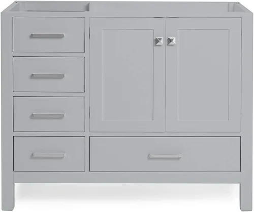 Miniatura 79 de ARIEL Cambridge - Mueble base de tocador de baño de 36 pulgadas, madera maciza, 2 puertas de cierre suave, 5 cajones de cola de milano