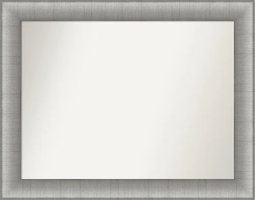 Miniatura 54 de Amanti Art Espejo de baño plateado para sobre fregadero, 28 x 47 pulgadas, espejo rectangular de plata imperial, marco de madera tradicional de gran