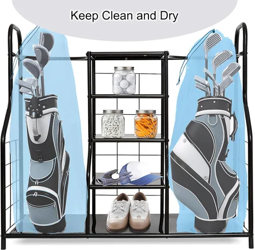 Miniatura 7 de Paquete de 2 fundas para bolsas de golf, 31 x 62 pulgadas, extra grandes, transparentes con cordón, bolsas de almacenamiento de plástico, buenas