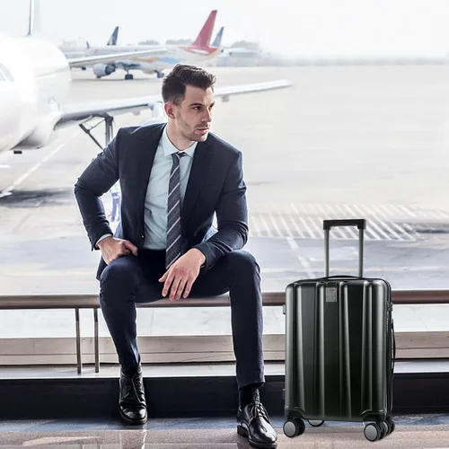 Miniatura 6 de KROSER Equipaje de mano con ruedas giratorias y cerradura TSA integrada, maleta duradera con ruedas, Negro