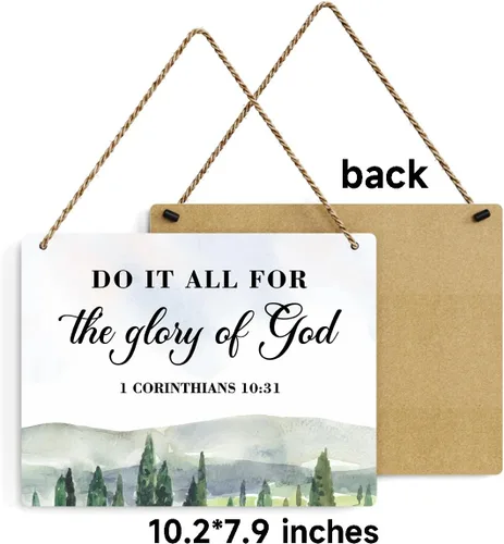 Miniatura 7 de Decoración inspiradora Do It All for the Glory of God 1 Corinthians 10:31, regalos cristianos, versículo bíblico, arte de pared, letrero colgante