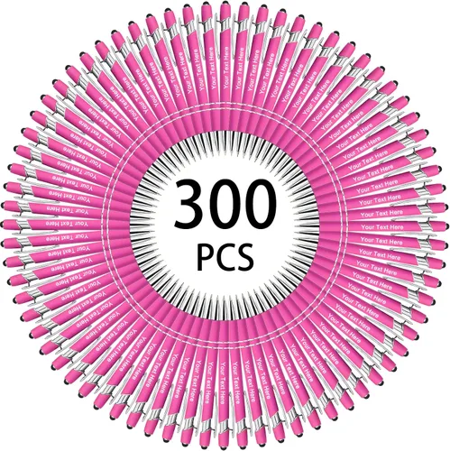 Miniatura 67 de Hasta 500 bolígrafos personalizados a granel, bolígrafo grabado personalizado con punta de lápiz capacitivo, carcasa multicolor retráctil, bolígrafo