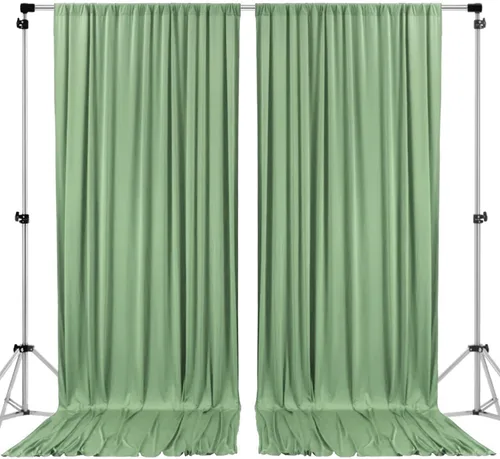 Miniatura 26 de AK TRADING CO. Cortinas de telón de fondo de poliéster IFR de 10 pies x 8 pies con bolsillos para varillas - Cortinas para decoración de ventana