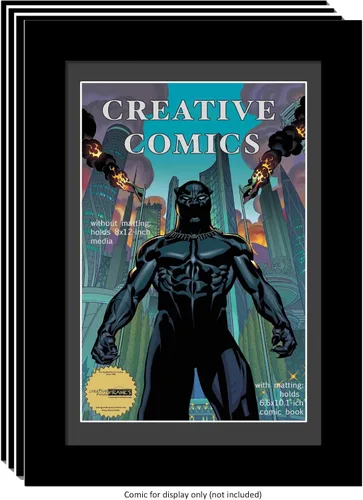 Miniatura 9 de Creative Picture Frames [8x12bk-w] Marco de cómic para coleccionistas con alfombrilla blanca, inserto para cómic de 6.6 x 10.1 pulgadas con soporte