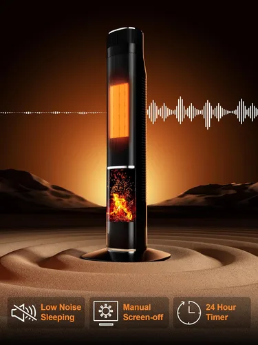 Miniatura 4 de Uthfy Calentador de espacio para habitación grande, calentadores eléctricos portátiles de torre de 1500 W para uso en interiores, calentador