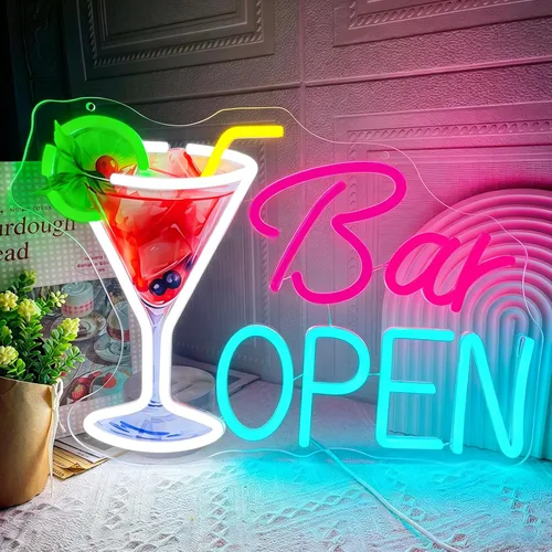 Miniatura 12 de Letrero de neón Cheers para decoración de pared, letrero de luz de neón LED para bar, letrero de neón USB alimentado para decoración de pared