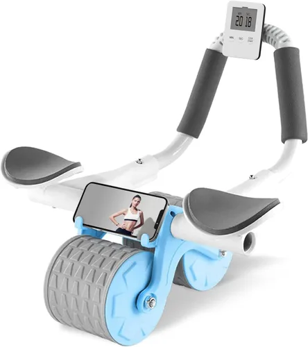 Miniatura 7 de Tixahi Rodillo para Abdominales con Temporizador y Alfombrilla para Rodillas, Rueda Abdominal de Rebote Automático para Entrenamiento en Casa