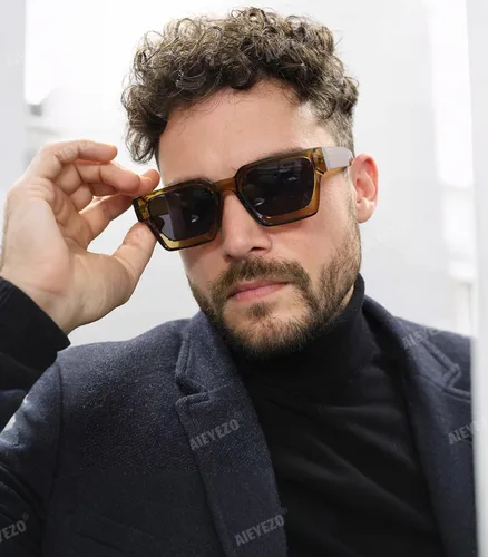 Miniatura 111 de AIEYEZO Gafas de sol cuadradas para mujeres y hombres, gafas de sol cuadradas con montura gruesa, estilo de diseñador simple