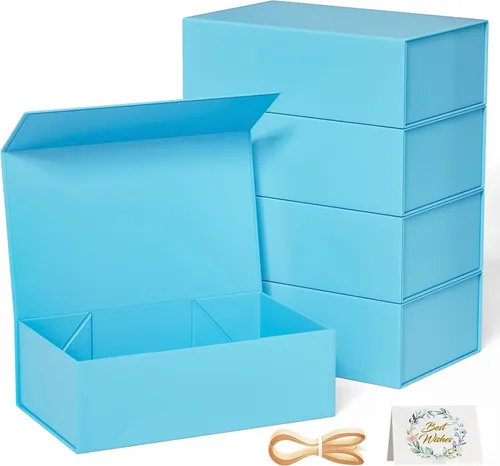 Miniatura 20 de RYDDOY Caja de Regalo Negra, 9.5x6x3'' Cajas de Regalo para Regalos con Tapas Cierre Magnético Rectangular Plegable para Caja de Propuesta