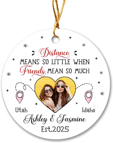 Miniatura 9 de Adornos de Navidad personalizados 2025 para amigas, regalos de adorno para la decoración del árbol de Navidad, regalo personalizado de Navidad