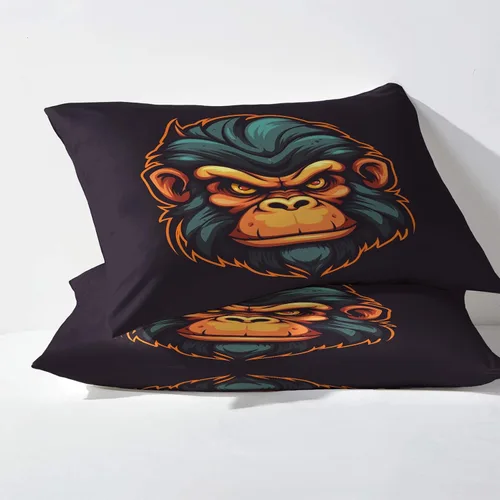 Miniatura 3 de Juego de sábanas de chimpancé tamaño individual, sábanas de chimpancé, sábanas y fundas de almohada estampadas de 3 piezas, sábana bajera ajustable
