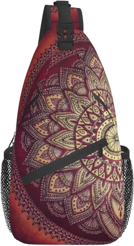 Mandala Sling Bag Crossbody Pecho Daypack Mochila Casual Mochila Bolso de Hombro Flor Para Viajes Senderismo Deporte