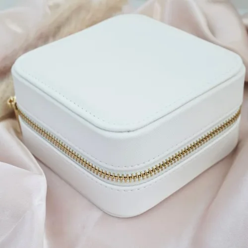 Miniatura 4 de Caja organizadora de joyas de viaje, joyero de viaje, pequeño joyero para mujer, estuche de viaje de joyería, caja organizadora de aretes con espejo