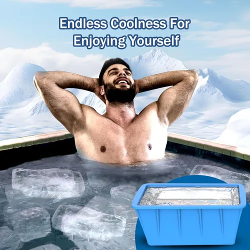Miniatura 2 de Moldes de cubitos de hielo extra grandes, paquete de 2 moldes de silicona de 16 libras para cubeta fría, bandejas de cubitos de hielo reutilizables