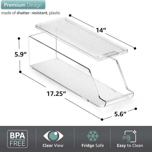 Miniatura 3 de Sorbus Organizador de latas de soda para refrigerador y soporte para huevos para refrigerador, 1 dispensador apilable para latas con capacidad