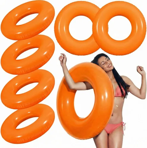 Miniatura 10 de JellyArch 6 piezas de flotadores inflables para piscina de 28 pulgadas, tubo de natación a granel para adultos, flotadores de piscina