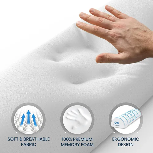Miniatura 5 de Everlasting Comfort - Almohada debajo de la rodilla para dormir de espalda - Almohada de espuma viscoelástica en forma de media luna para el dolor